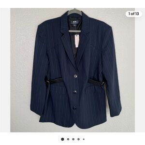 Anthropologie Maeve Blazer - Navy Pinstripe